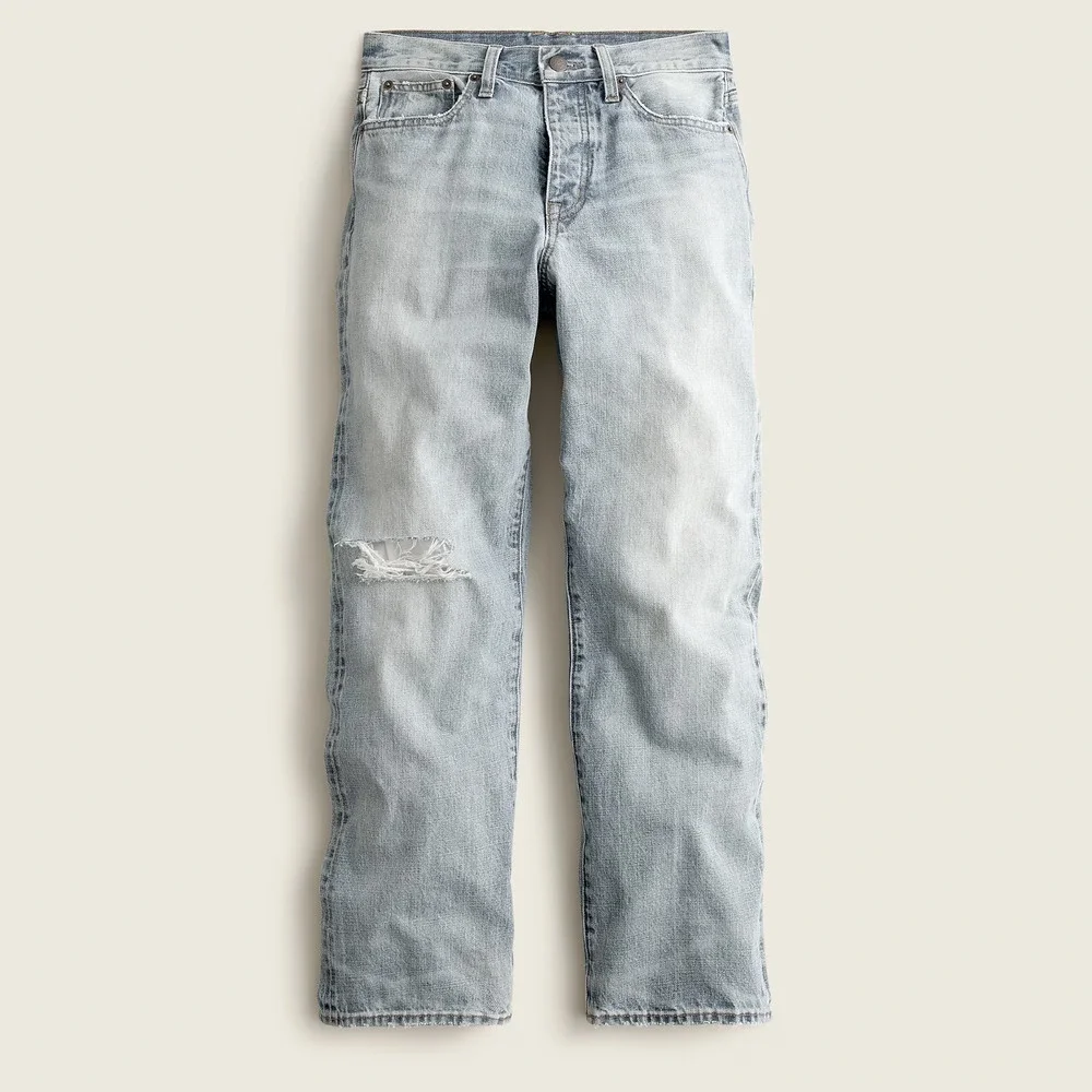 J.Crew Point Sur Canyon Mid-rise Boyfriend Jean Faded Blue Wash Selvedge Ed 27 - Picture 3 of 10